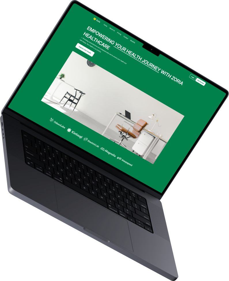 A screenshot of the Healthcare Website